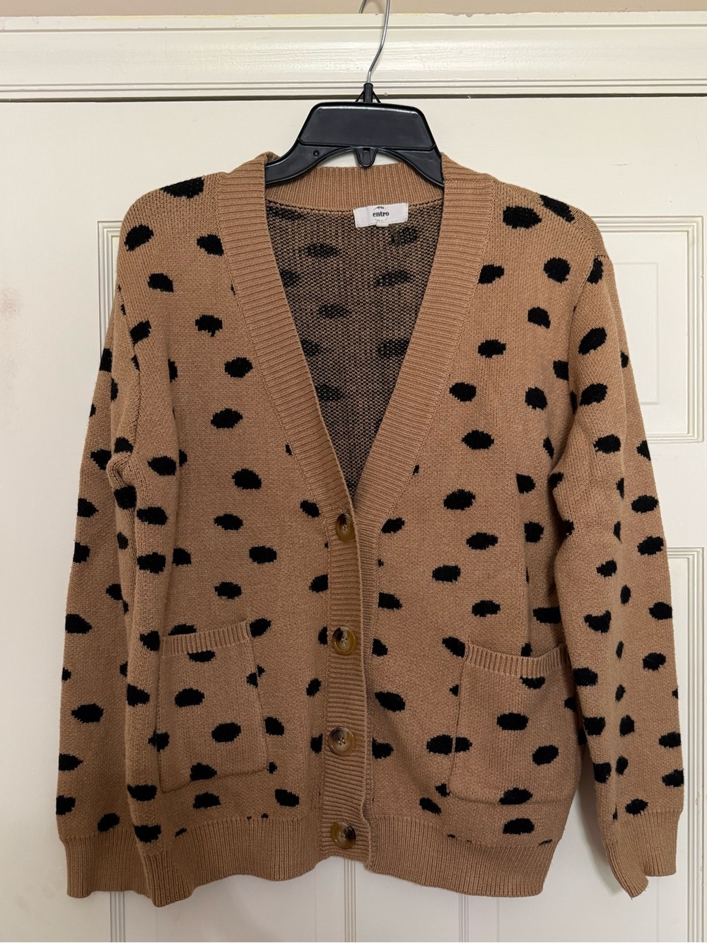 Entro Cardigan Brown Button Down - M